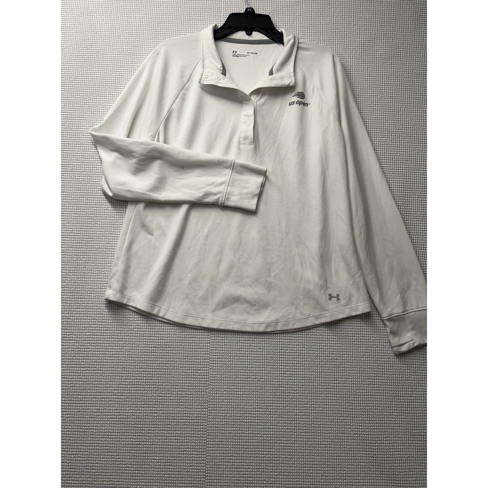 Under Armor Women's White Long Sleeve Tennis Shirt US Open Size XL